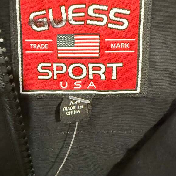 Women’s Vintage 90s Guess Sport International Track Jacket Black Purple sz M - Picture 3 of 6